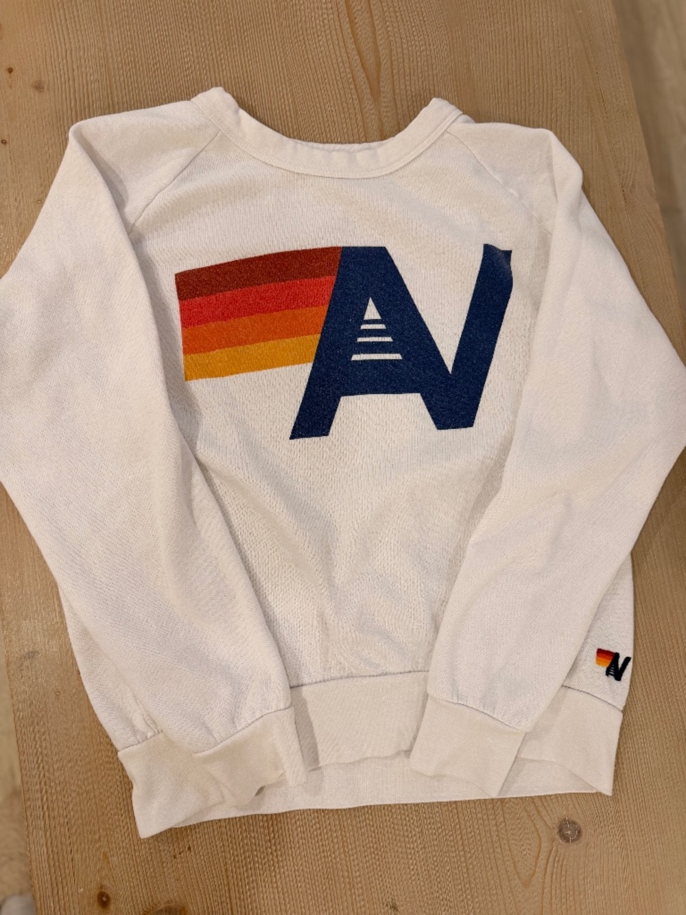 Aviator Nation White Crewneck Sweater in Size XS